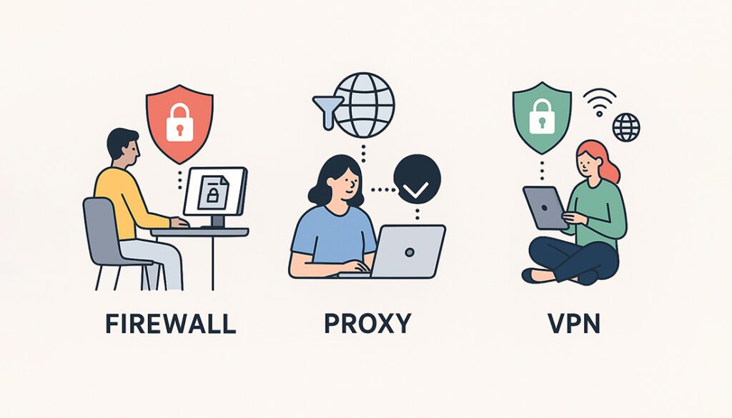 Firewall vs Proxy vs VPN