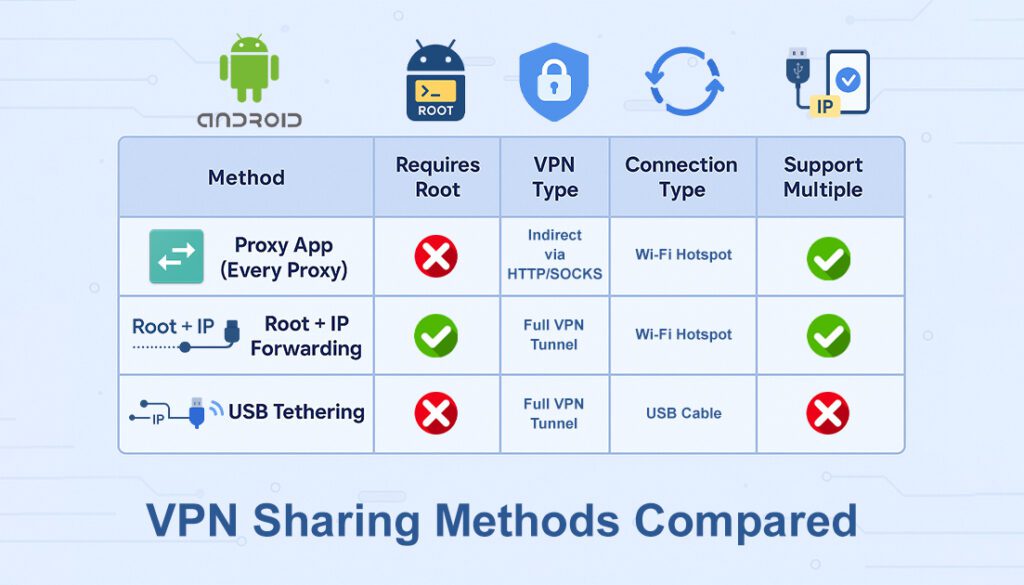 Share VPN on Android via Hotspot