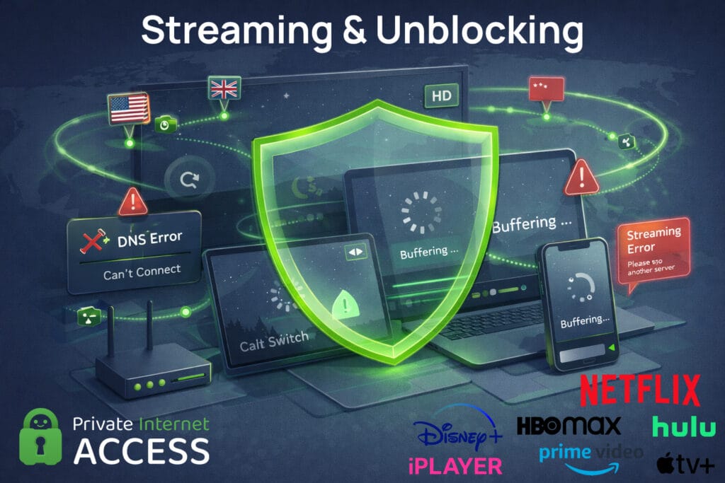 Private Internet Access Streaming and Unblocking
